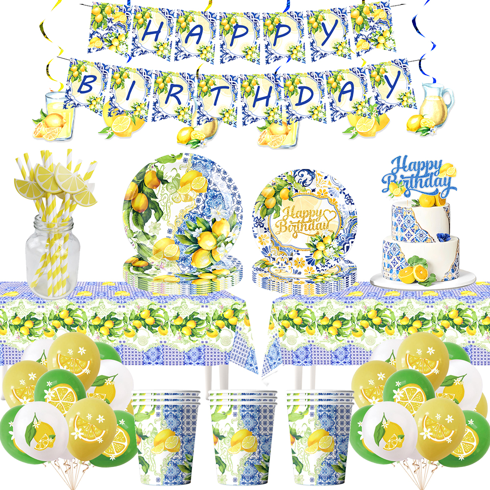 Baby Food Fruits - Lemon Party Disposable Tableware Paper Plate