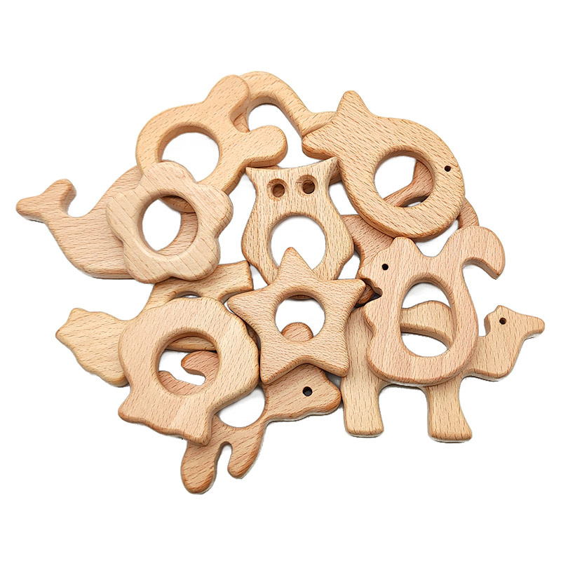 Baby Food Toy - Cartoon Shape Food Grade Natural Beech