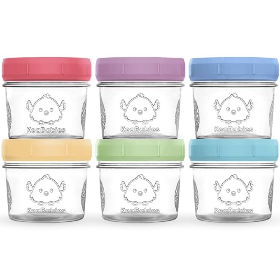 Baby Food Jars Glass - KeaBabies 6pk 4oz Glass Baby Food