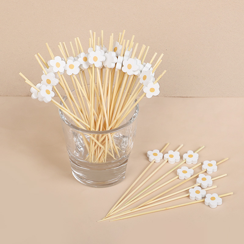 100Pcs Daisy Flower Bamboo Foo - Baby Food Fruits recension och pris