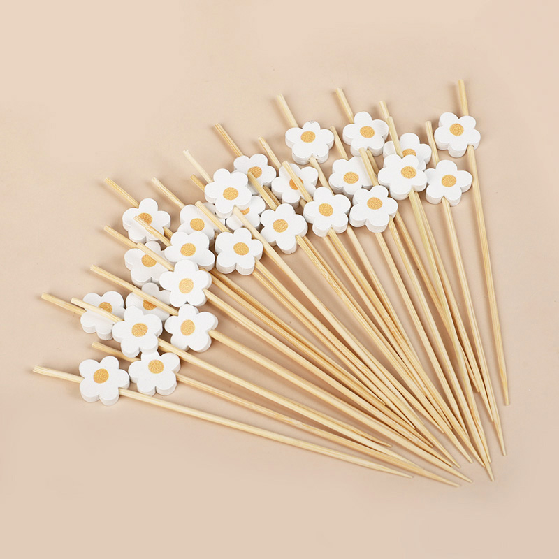 100Pcs Daisy Flower Bamboo Foo - Baby Food Fruits recension och pris