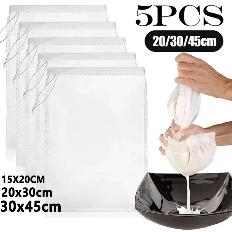 1/3/5Pcs Reusable Nut Milk Bag - Baby Food Strainer recension och pris