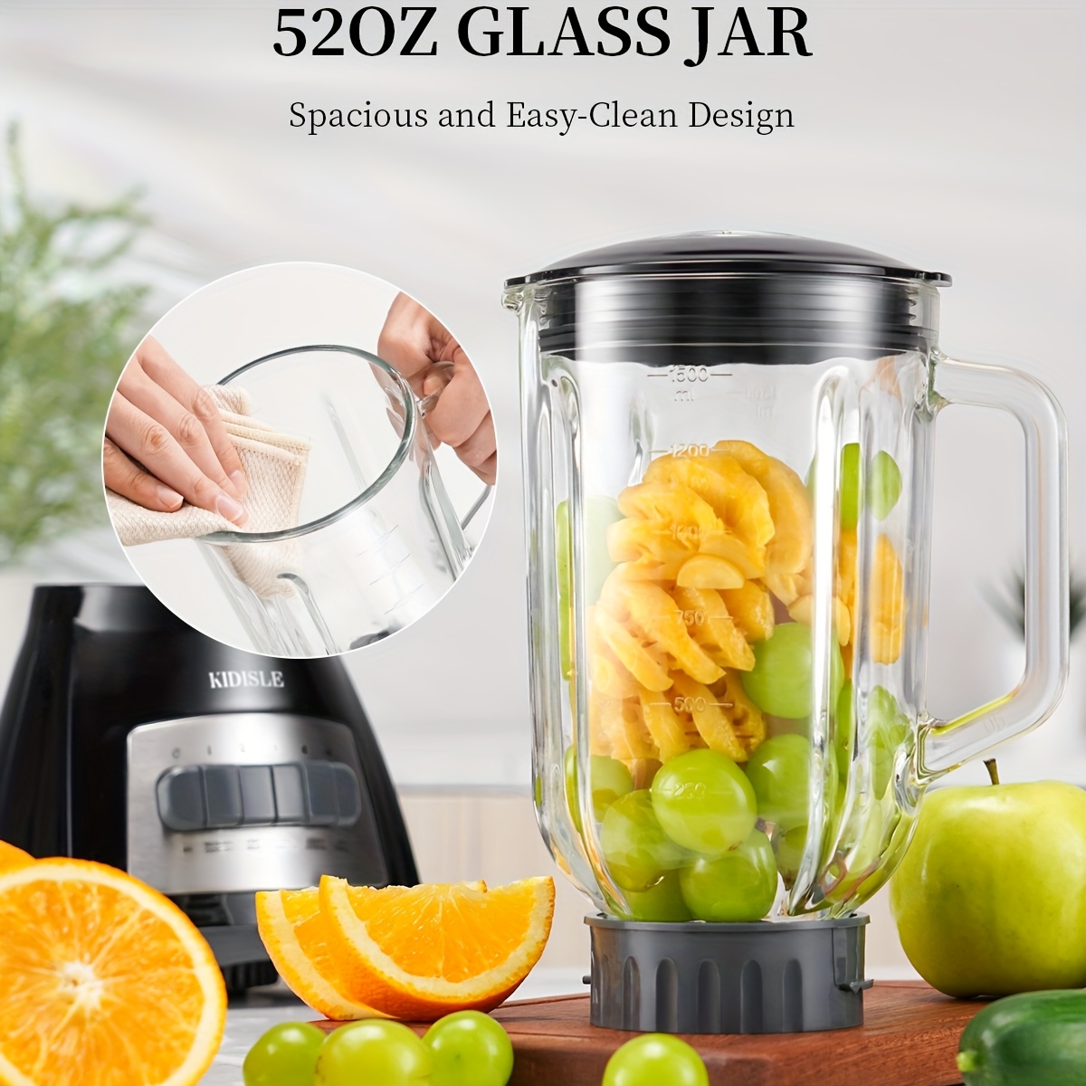 Smoothie Blender with 52 oz Gl - Baby Food Jars Glass recension och pris
