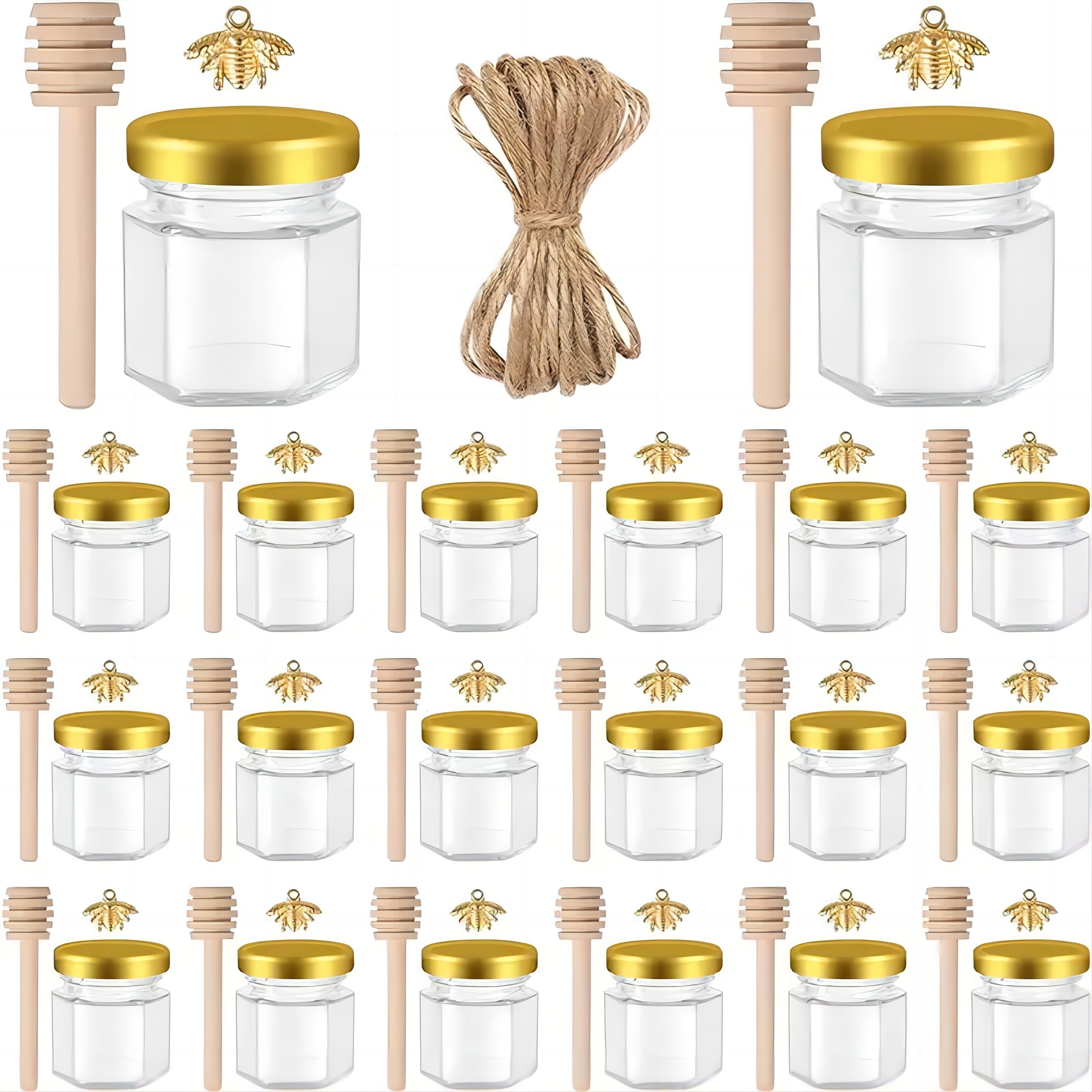 1.5 Oz Hexagon Mini Glass Hone - Baby Food Jars Glass recension och pris