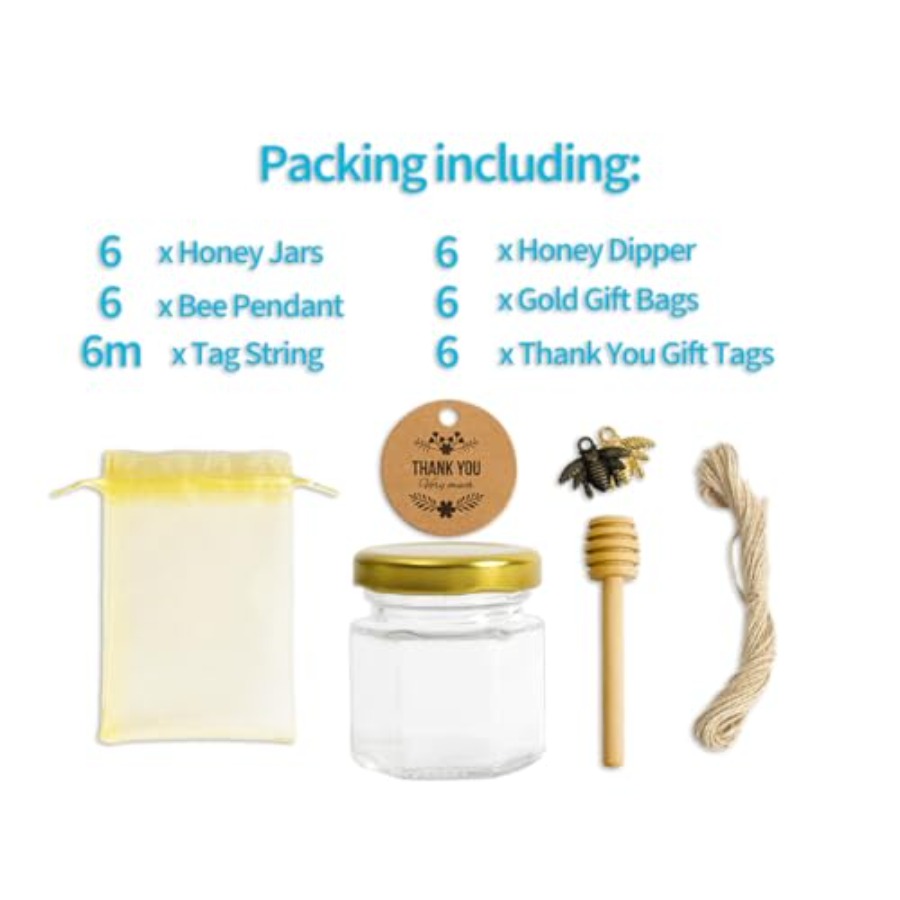 1.5oz 6Pack Mini Glass Hexagon - Baby Food Jars Glass recension och pris