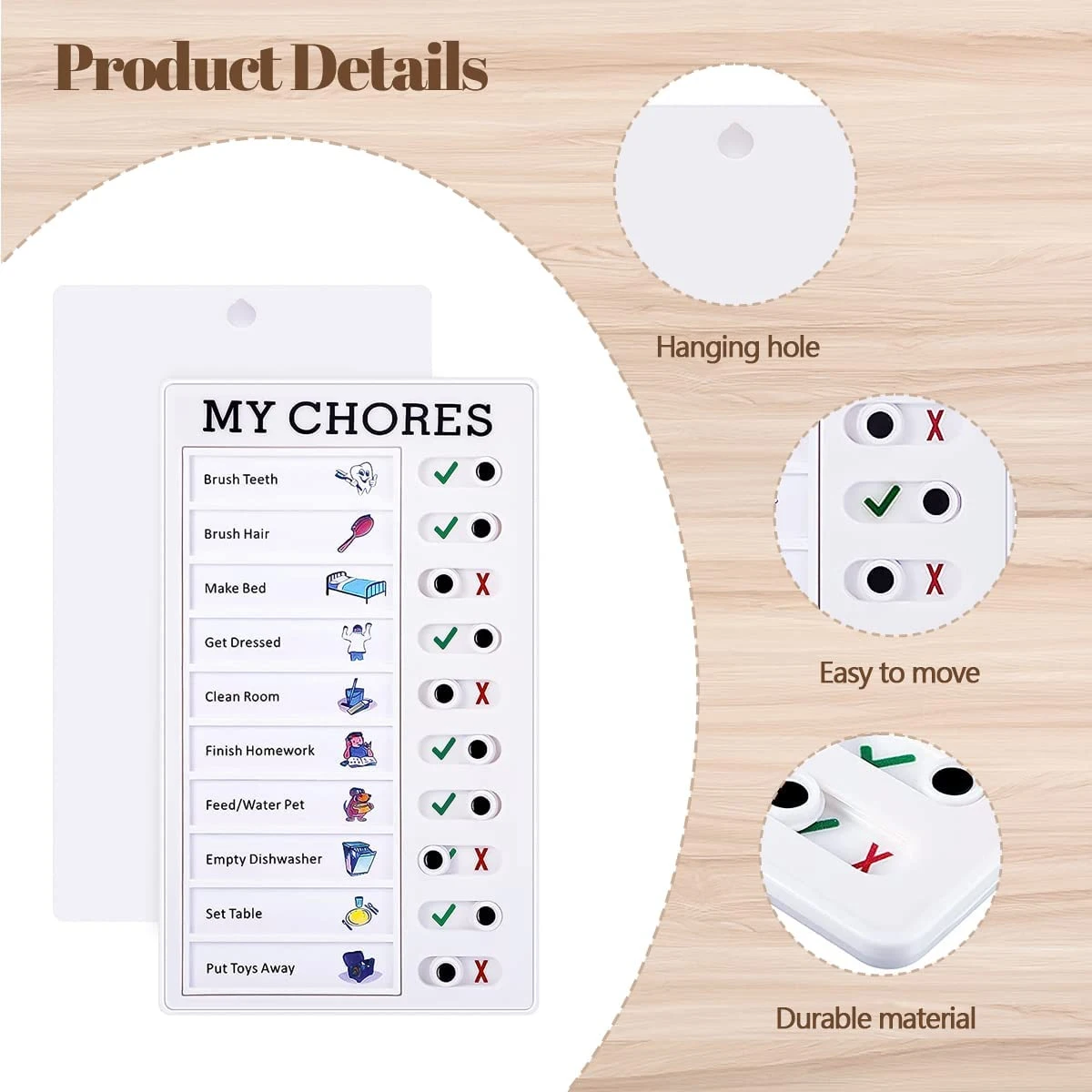 1Pcs Kids Chore Chart with 5Pc - Baby Food Tracker recension och pris