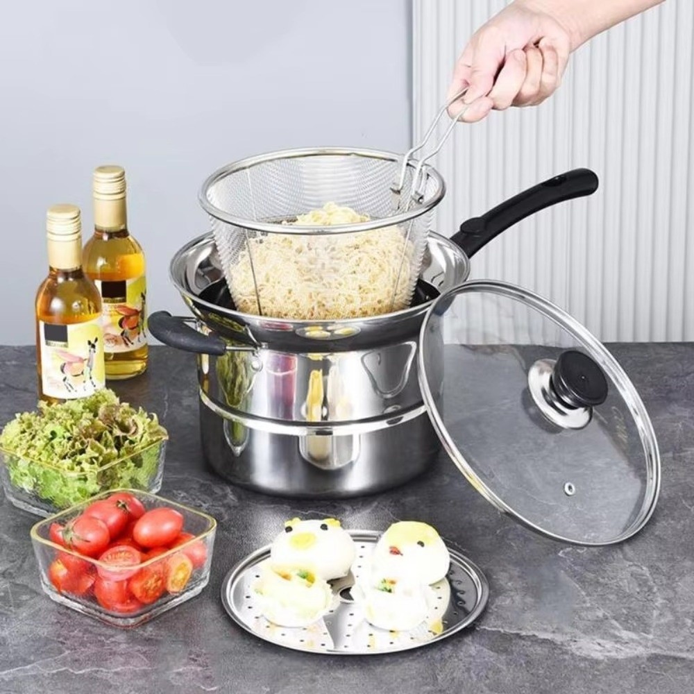 4pcs Stainless Steel Fryer Pot - Baby Food Strainer recension och pris