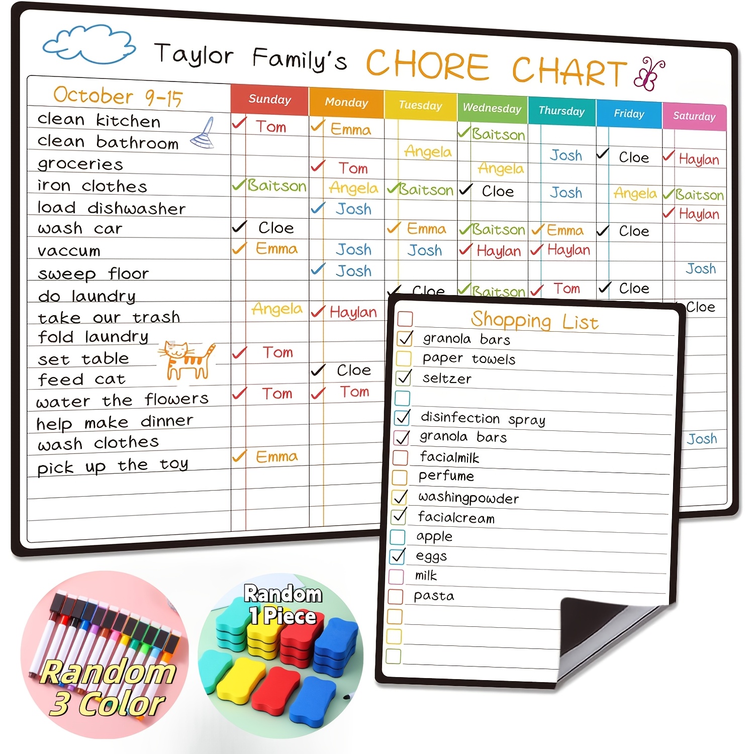 6 PCS Magnetic Dry Erase List  - Baby Food Tracker recension och pris
