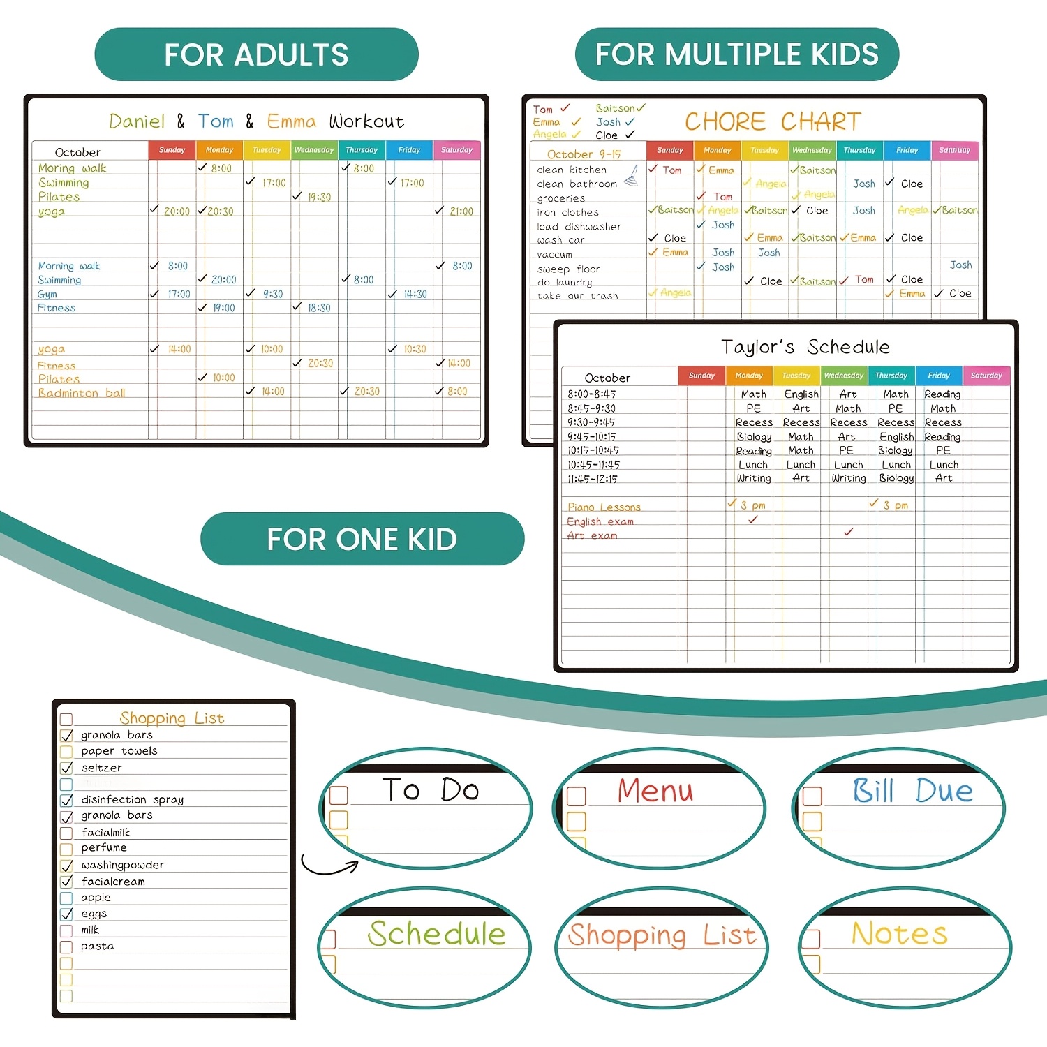 6 PCS Magnetic Dry Erase List  - Baby Food Tracker recension och pris