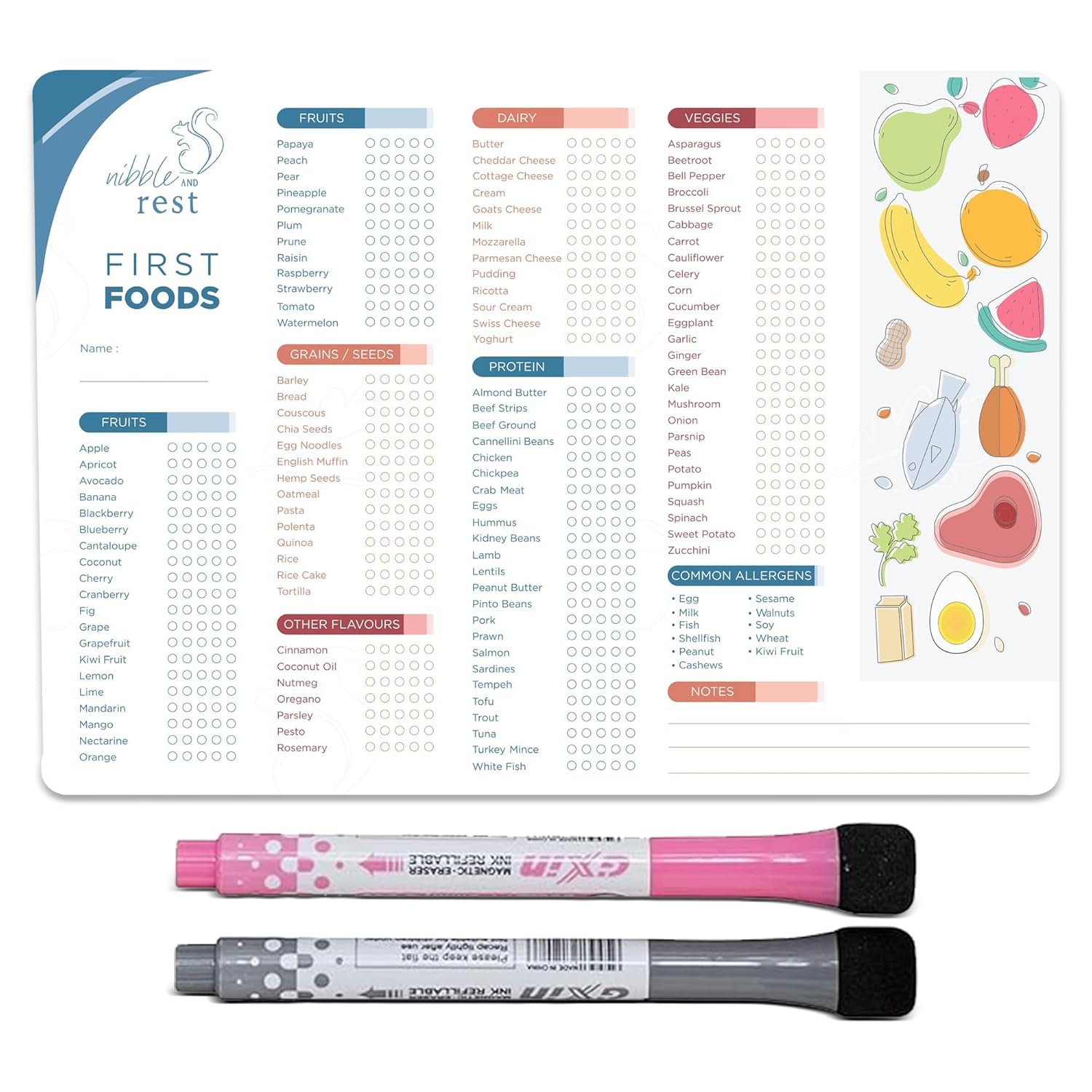 Baby First Foods Tracker Fridg - Baby Food Tracker recension och pris