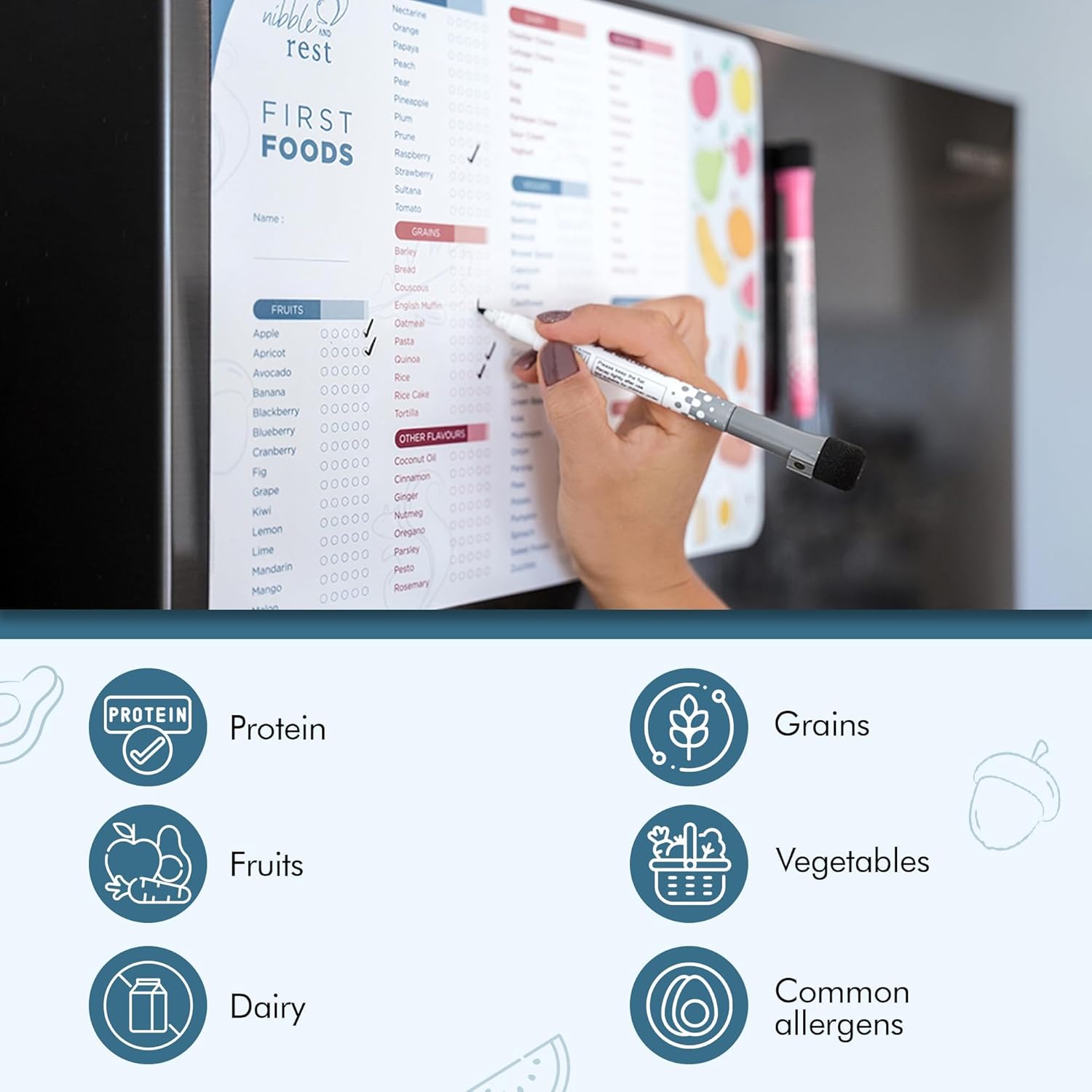 Baby First Foods Tracker Fridg - Baby Food Tracker recension och pris